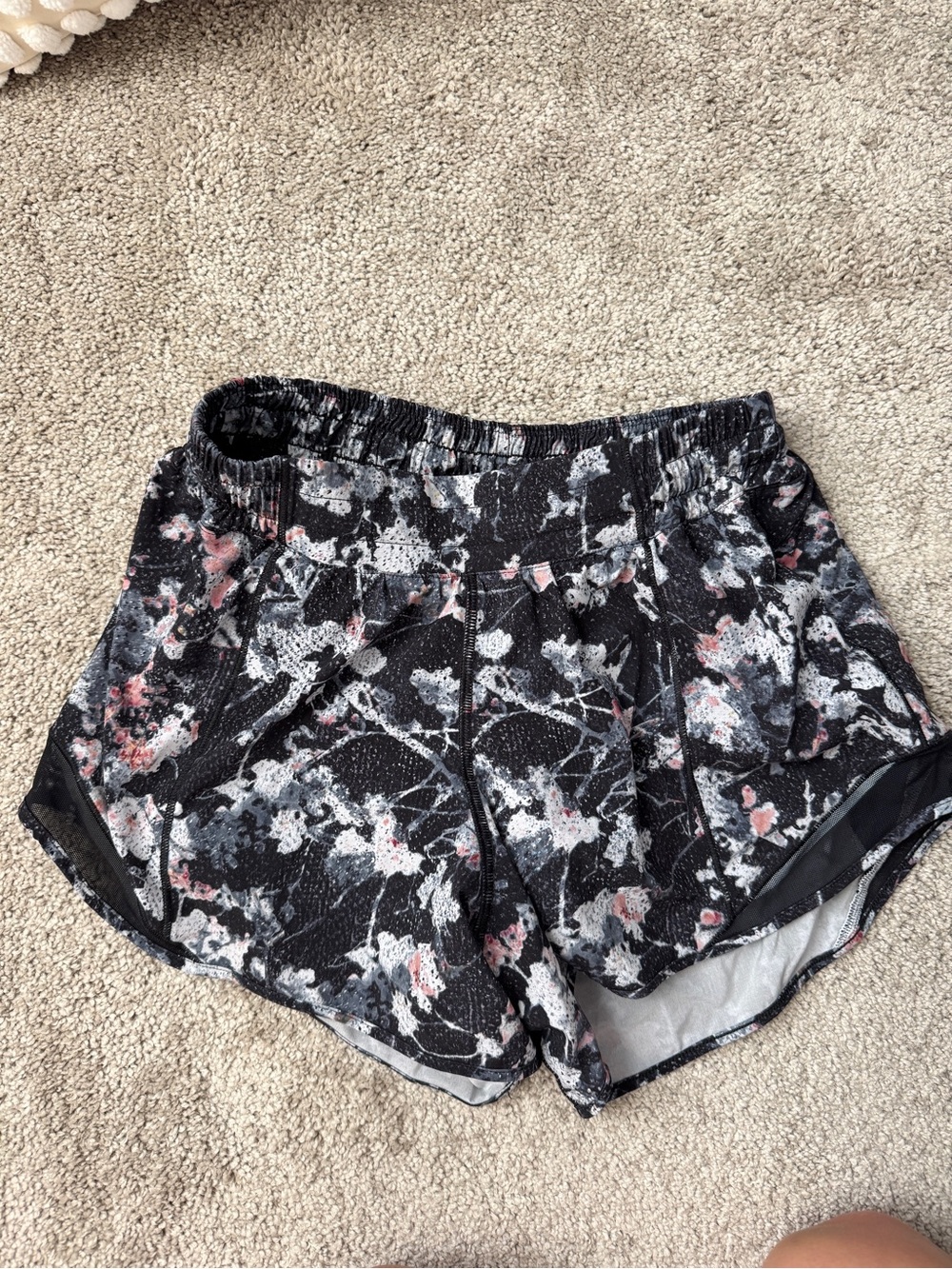 lululemon athletica Black Floral Print Athletic Shorts